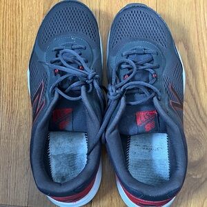 New Balance Men's Dark Gray and Red Sneakers